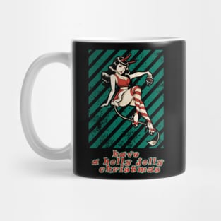 Have a holly Jolly Christmas  RETRO XMAS GIRL Mug